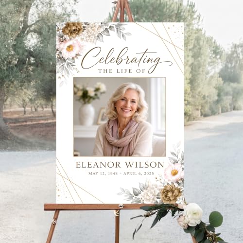 Personalized Funeral Celebration Of Life Welcome Sign #8 - color: Style 8