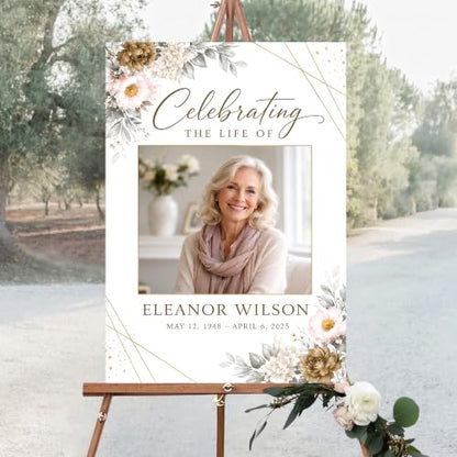 Personalized Funeral Celebration Of Life Welcome Sign #8 - color: Style 8