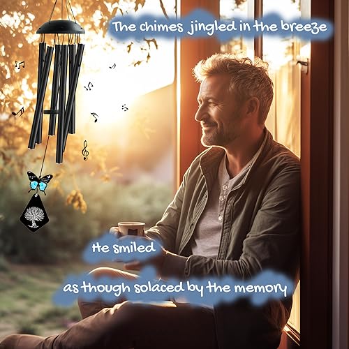 Memorial Wind Chimes for Loss of Loved One,32" Butterfly Sympathy Wind Chimes for Loss of Mother Father Son Daughter,Bereavement Condolence Remembrance Funeral Gifts for Loss of Mom Dad. | Soothing Sounds Design Gift