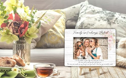 Best Friend Picture Frame, Family Isn't Always Blood Friends Picture Frame, Rustic Floral Family Photo Frame, Bestie Birthday Graduation Friendship Gifts Ideas, Home Office Tabletop Decor-f06 - size: Family Isn't Always Blood-06