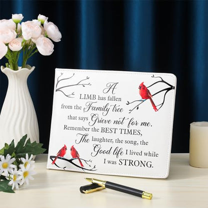 Patelai Funeral Guest Book with Pen, Cardinal - style: Cardinal