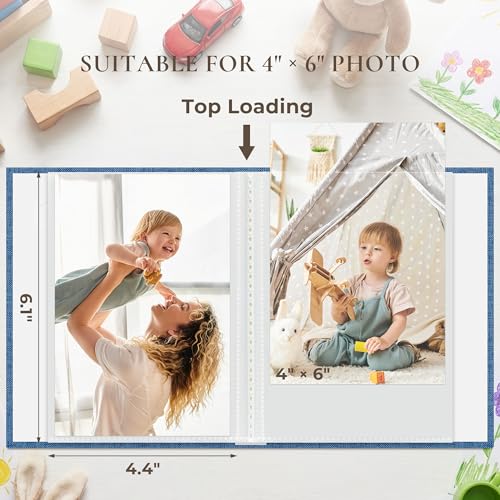 Vienrose 4x6 Mini Photo Album, 2 Pack, 52 Photos, Blue - color: Blue, size: 4x6 26 Pockets