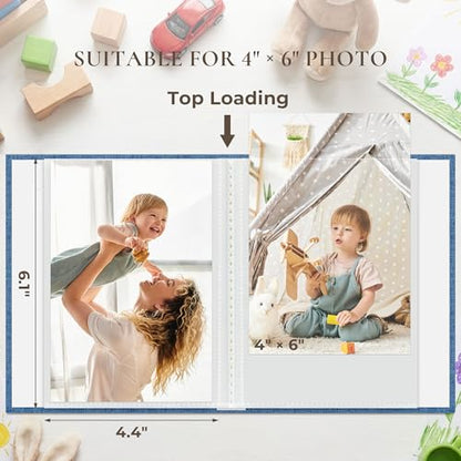 Vienrose 4x6 Mini Photo Album, 2 Pack, 52 Photos, Blue - color: Blue, size: 4x6 26 Pockets