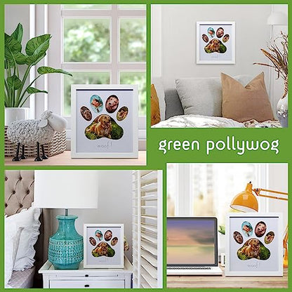 Green Pollywog 5-Opening Paw Print Collage Picture Frame, White - size: 5-Opening Paw Print Frame - White
