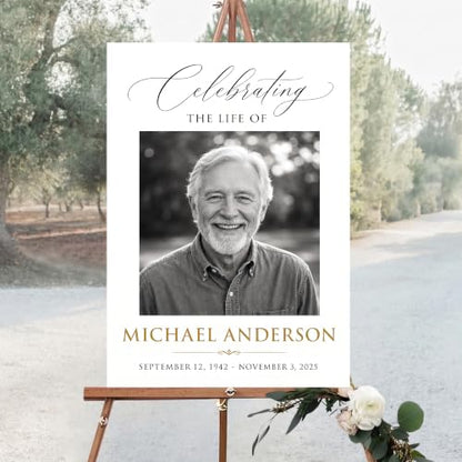 Personalized Funeral Celebration Of Life Welcome Sign #1 - color: Style 1