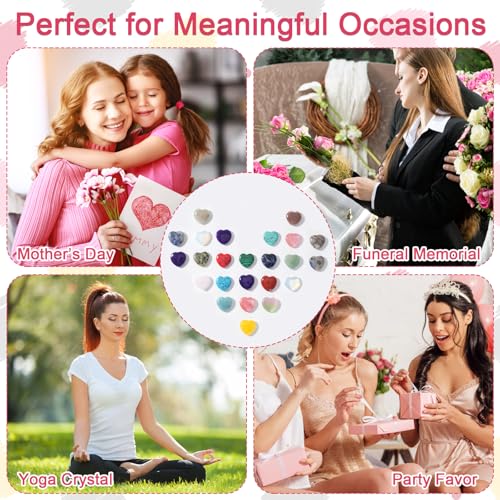 Pocket Hug Bulk with Little Heart Worry Stones and Gift Cards, Pocket Hug Token Keepsake for Friends, Colleagues, Funeral, Celebration of Life, Encouragement Party Favors (24 Sets) - color: 24 Sets