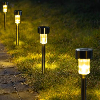 GIGALUMI Outdoor Waterproof Solar Pathway Lights, 20 Pack Warm White - color: Warm White, size: 20 PACK