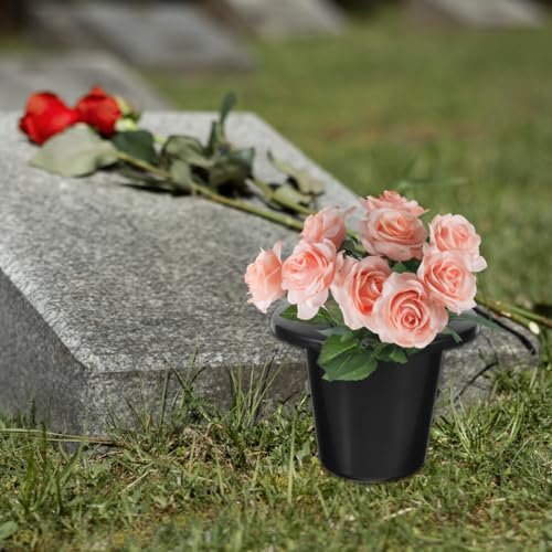 HANABASS Cemetery Grave Vase Inserts: 8pcs 16 Holes Cemetery Flowers Holder Graveside Bracket Memorial Day Grave Decorations Cemetery Vases for Graveyard Flower Marker