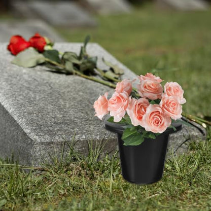 HANABASS Cemetery Grave Vase Inserts: 8pcs 16 Holes Cemetery Flowers Holder Graveside Bracket Memorial Day Grave Decorations Cemetery Vases for Graveyard Flower Marker