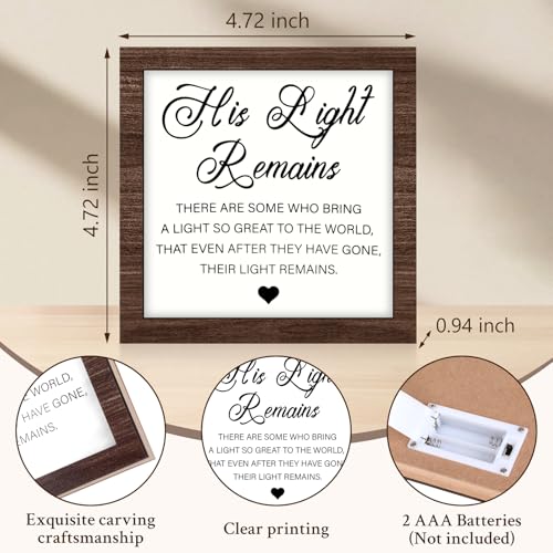 RattanView Loss Sympathy Gift Men Her Light Remains LED Sign - color: Walnut, style: Men