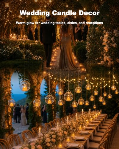 Homemory 50-Pack Flameless Tea Lights Candles Battery Operated, 200+ Hours - color: Bright Amber Glow – White Body, size: Pack of 50