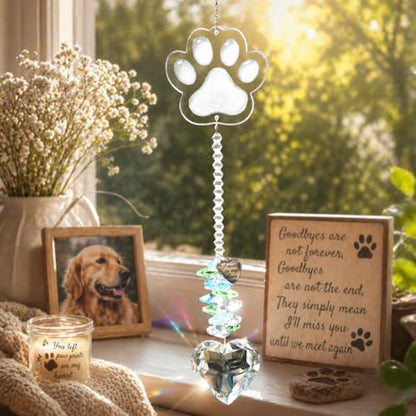 Pet Memorial Suncatcher, Dog Memorial Gifts, Pet Loss, Pet Sympathy, Thoughtful Dogs and Cats Remembrance, Bereavement Gifts - Green - color: Green