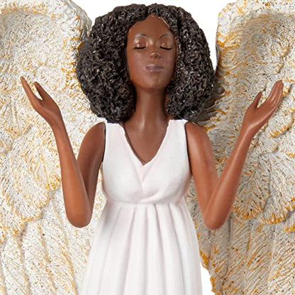 African American Expressions Pink Angel Figurine – Black Angel Collectible Statue, Inspirational Home Décor, Unique Sentimental Keepsake, Faith Inspired Collectible, Mother’s Day Present for Mom - style: Pink Angel