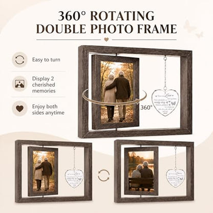 Memorial Sympathy Gifts for Loss of Loved One, Bereavement Remembrance Picture Frame for Loss of Mom Dad, In Memory of Loved One Gifts, Condolence Funeral Sentimental Gift, Rotating Frame Displays Two 4x6 Photos - size: Those We Love