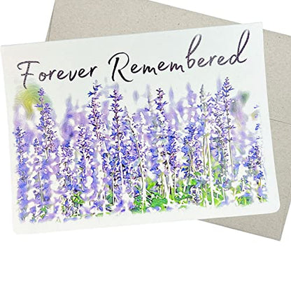 Condolences Card with Envelope (5X7 Inch, 1 Textured Card, Blank Inside) floral bereavement and sympathy card to express grief and support - 54