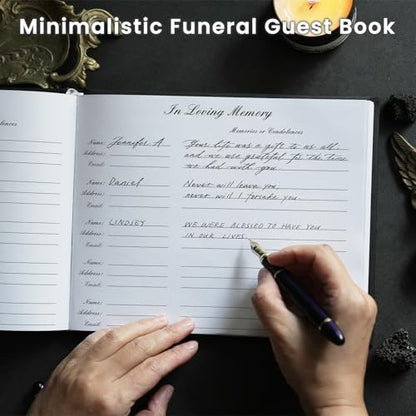 Cardinal Funeral Guest Book for Memorial Service, Memorial Sign in Book | 320 Entries, Table Sign Card Included, Gold Stamping, Twill-Textured Paper Cover, Celebration of Life Keepsake, 9x7.5" - color: Cardinal