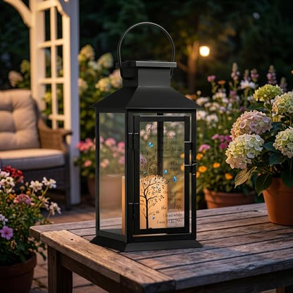 Solar Memorial Lantern Outdoor Waterproof, Sympathy Gifts for Loss of Loved One Mom Dad, Remembrance Grief Condolences Gift for Loss, in Memory of Loved One Gifts - style: A Limb Has Fallen/Black