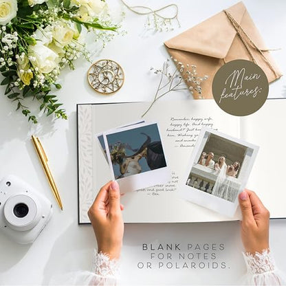 Custom 2026 Wedding Guest Book for Reception — Gold-Foiled Navy Guestbook to Sign in, Elegant Baby Shower Guest Book for Party & Birthday — Photo & Polaroid Guest Book for Wedding & Bridal Shower - size: Est. 2026