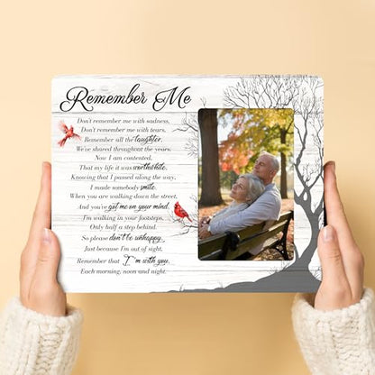 Memorial Picture Frame Gifts for Loss of Loved One, In Memory of Loved Ones Gifts, Remember Me Wooden Picture Frame, 4x6 inch Photo - color: Yellow