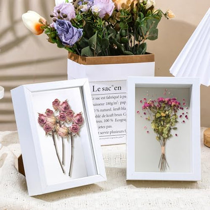 6 Pack 4 x 6 Inches Shadow Box Frame, Small Wood Frame Memory Display Cases,1.2in Depth Picture Frame Case for Dried Flowers, DIY Craft, Memorabilia, Medals and Photos