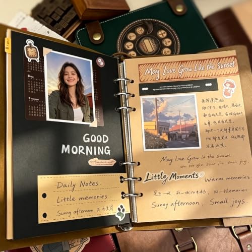 Scrapbook Album, 32 Self-Adhesive Pages & 20 Kraft Writing Pages, DIY Memory Book with Storage Envelope, Holds Up to 120 Photos, Photo Album Craft Set for Wedding Anniversary Family Vacation - color: Blue