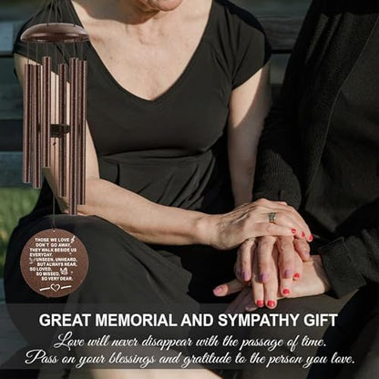 Sympathy Wind Chimes, 40" Memorial Wind Chimes for Loss of Loved One, Sympathy Memorial Bereavement Gift,in Memory of Loved One Loss of Mother Father，Home Decor Garden Patio Outdoor (Copper)