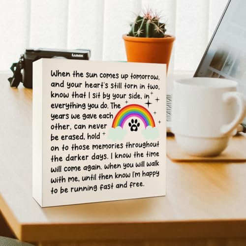 Sympathy Gift for Loss of Pet, Memorial Bereavement Gifts for Loss of Dog Cat Pet Owner Condolence in Loving Memory Gifts, Remembrance Desk Decor