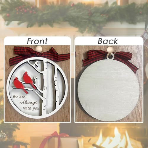 Cardinals Memorial Gifts, Red Cardinal Wooden Ornaments, Sympathy Gifts for Loss of Loved One, Grief Gifts, Bereavement Gift Ideas, Remembrance Gift for Loss of Mom, Cardinal Christmas Decor - style: 2 Cardinal Birds