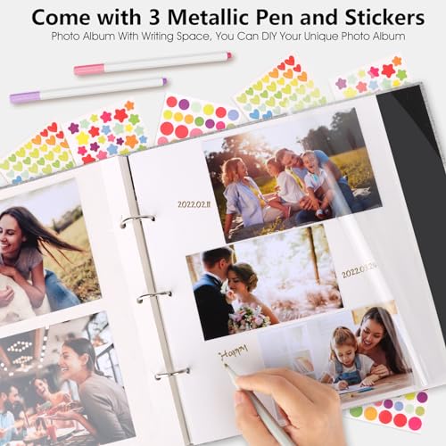 Zesthouse Photo Album Self Adhesive 60 Pages, 3-Ring Scrapbook Albums Holds 3x5 4x6 5x7 6x8 8x10 Photos (Green, 13.2"x12.8"/White 60 Pages) - color: Green, size: 13.2"x12.8"/White 60 Pages