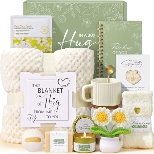 Sympathy Gifts for Loss of Loved One Sympathy Gift Baskets Memorial Gifts | Condolences Gift for Loss of Mother Father Husband Mom Dad, Grief Bereavement Idea Miscarriage Gifts for Mothers Care Package - color: White