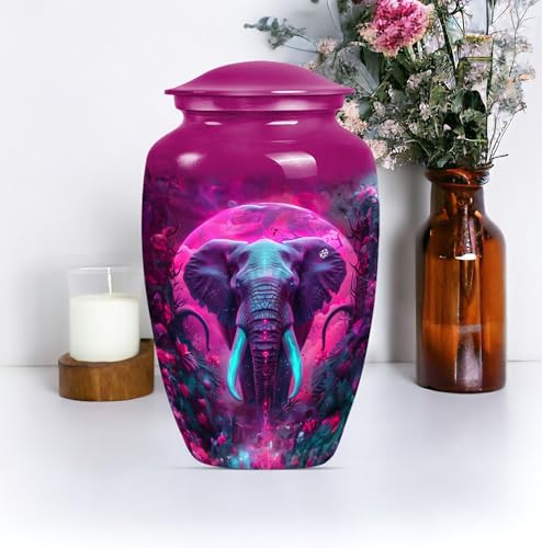 Elephant Family Urn for Human Ashes - color: Elephant, size: 10 Inch + 3 Inch - Pack of 5