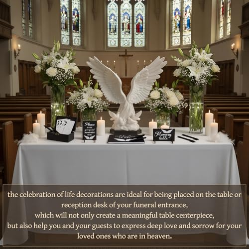 Celebration of Life Guest Book Funeral Memory Cards, Angel - style: Angel