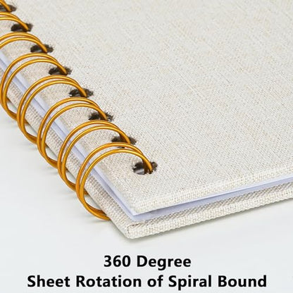 Scrapbook Photo Album, Linen Covered, 8x8 Inches, 20 Sheets/40 Pages | Hardcover Kraft White Pages, Wedding Guest Book, Travel Memory Book, Christmas, Baby Shower Keepsake, Family Album - color: White, size: 8x8 Inch 40 Pages