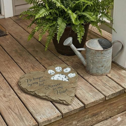 Carson Heart-Shaped Pet Memorial Garden Stone – Forever in My Heart - color: White