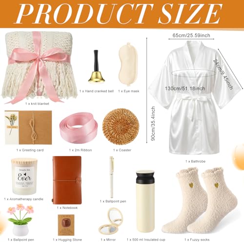 Nuogo 15 Pcs Birthday Gifts Basket for Women Self Care Package for Mother's Day Gifts Women Thinking of You Sympathy Gift Basket Get Well Soon Encouragement Inspirational Set for Mom Her