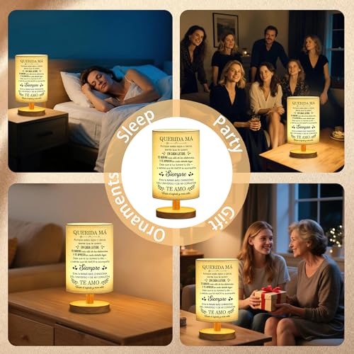 WSYEAR Mom Gifts in Spanish, Regalos para Mujer Table Lamp, Mom Birthday Gifts, Mother Gifts in Spanish from Daughter Son, Regalos De Navidad para Mujer - color: Spanish Mom