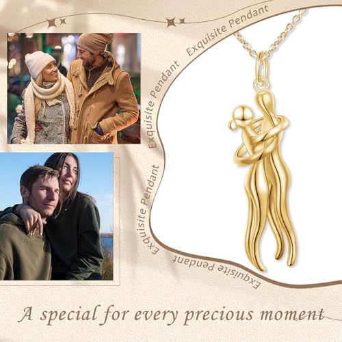 FLYOW S925 Sterling Silver Best Friend Couple Pendant Friendship Sun Moon Lotus Yin Yang Matching Bff Necklace for Women Jewelry - style: Entire gold