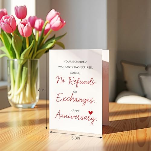 Qiliji Funny Anniversary Card for Boyfriend Girlfriend, Hilarious Anniversary Card for Husband Wife, Marriage Milestone Cards for Him Her, Your Extended Warranty Has Expired - color: Anniversary