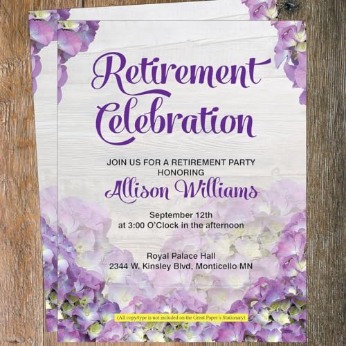 Great Papers! Hydrangea Bouquet Letterhead, for Invitations, Announcements and Personal Messages, Printer Friendly 8.5" x 11", 50 Pack (2023068)