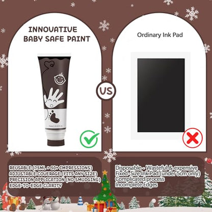Baby Hand and Footprint Paint with Sponge Head, 2.54 fl oz, Non-Toxic & Acid-Free, Washable Baby Safe Paint for Newborn Keepsakes, Dog Nose & Paw Prints, Ideal New Mom Gift - Brown - color: Brown