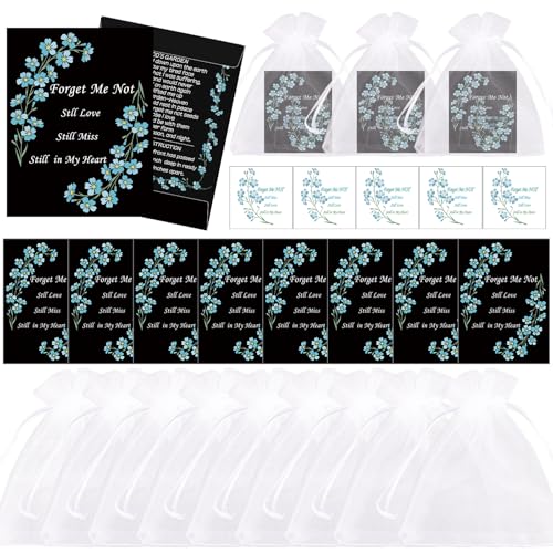 100 Set Funeral Favors, Forget Me Not Seeds Packets, Celebration of Life Funeral Decorations Favors for Guest, Forget Me Not Transfer Stickers, Gift Bags, Forget Me Not Seed Packets (No Seed Included) - color: 100set