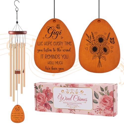 Keluna Wind Chimes Gifts for Gigi - Gigi Wind Chimes from Grandchildren Grandkid Love Reminder Gifts for Birthday Mother's Day Grandma Gift for Indoor Outdoor Garden Patio Home Décor - color: Gigi Gift