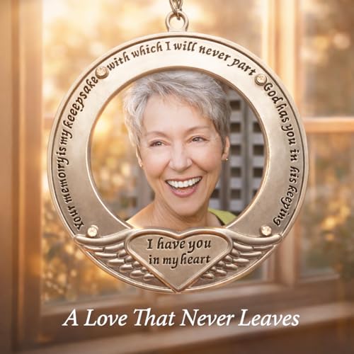 Memorial Photo Christmas Ornament – I Thought of You with Love Today Bereavement Ornament – in Loving Memory Picture Keepsake for Loss of Loved One – Gift with Storage Bag – Custom Photo Option – 3" - size: 1 Non-Customized