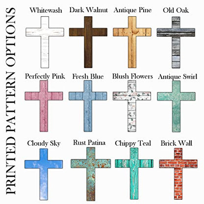 PK Décor Personalized Cross for Grave - Baptism - First Communion - 50th Anniversary - Engraved - Wall Decor - Cross Headstone for Dogs Grave (Cross 6) - style: Cross 6