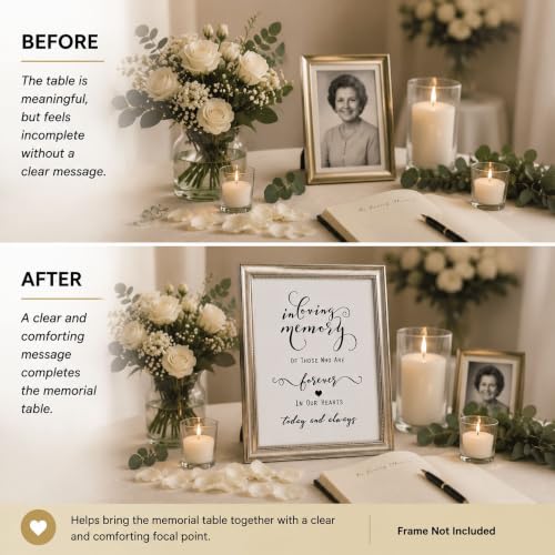 in Loving Memory Memorial Table Print: 8 x 10 Inch Unframed