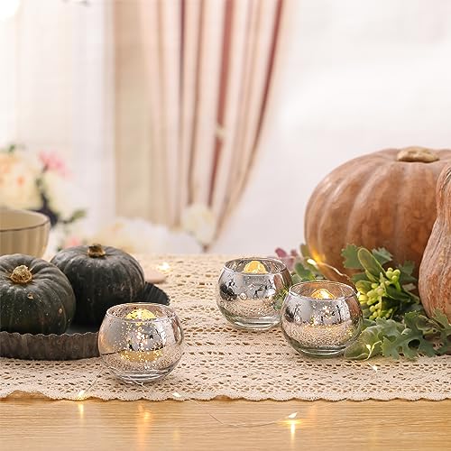 Volens 24PCS Silver Votive Candle Holders for Table Centerpieces - color: Silver, size: 24 PACK
