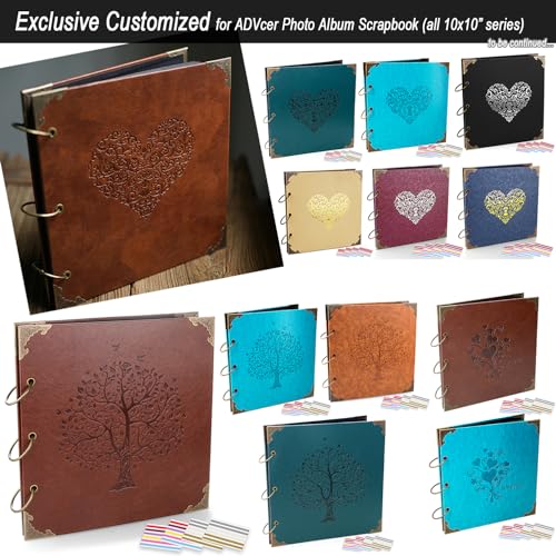 10 Sheets Double Sided 9.84 x 10.24 inch Refill Pages - Acid Free Additional Thick Craft Paper Cardboard for All Series ADVcer 10x10 Three-Ring Loose-Leaf Binder Photo Album Scrapbook (Black) - color: Black