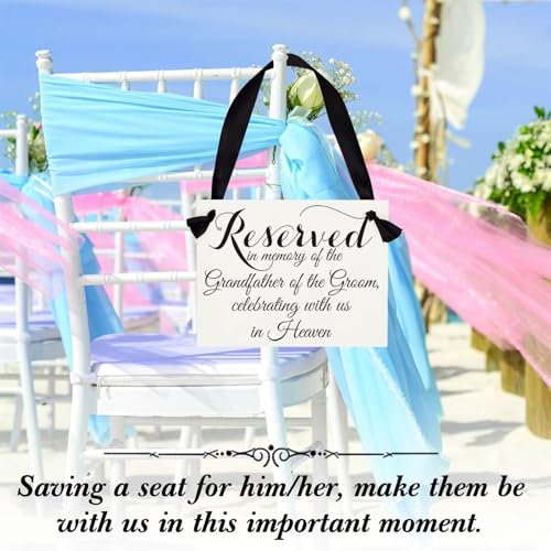 Wedding Memorial Sign in Memory of Grandparents Celebrating from Heaven Ceremony Seat Banner Grandfather of The Groom - style: Grandfather of the Groom