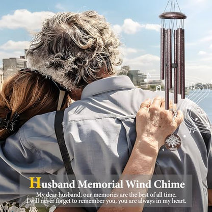 Memorial Sympathy Gifts for Loss of Husband, 25" Memorial Wind Chimes for Lose of Husband Sympathy Gift, Remembrance/Grief/Bereavement Gifts - size: Husband