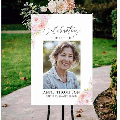 Personalized Funeral Welcome Signs, Celebration Of Life Yard Sign, Celebration of Life Decoration, Custom Memorial Sign, Minimalist Memorial Sign With Photo, Memory Signs For Funerals#9 - color: Design 9